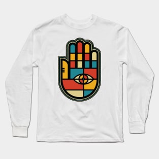 Colorful Graphic Lucky Hand Long Sleeve T-Shirt